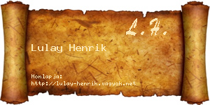 Lulay Henrik névjegykártya